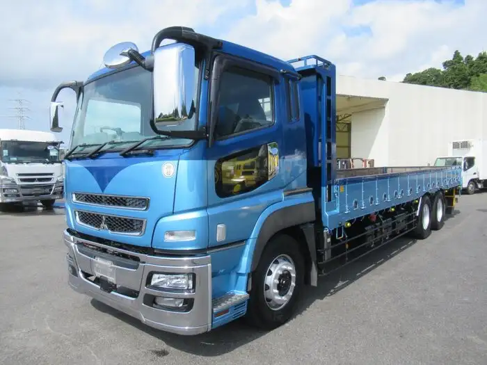 三菱 スーパーグレート 大型 平ボディ エアサス ベッド の中古トラック【車両No.129408】
