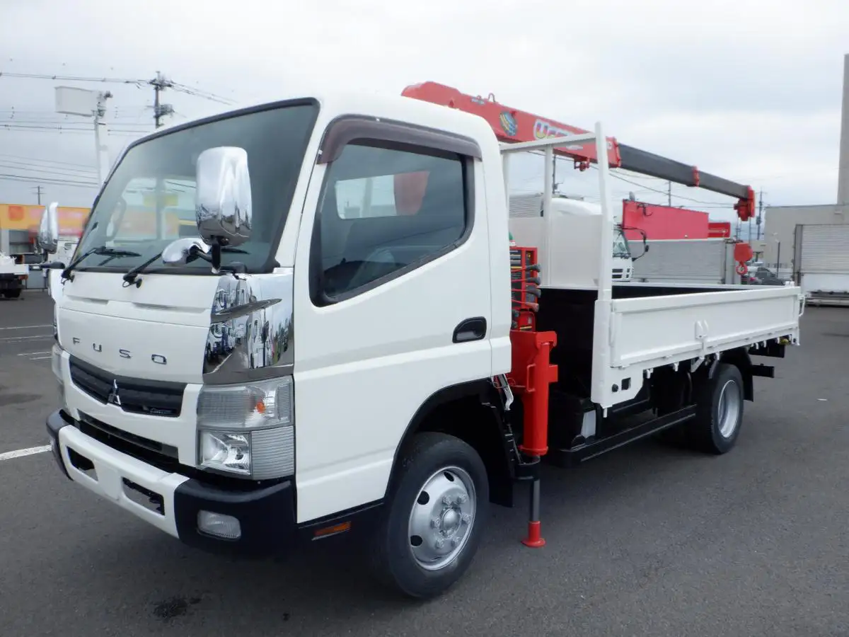 三菱 キャンター 小型 クレーン付 床鉄板 3段 の中古トラック【車両No.145370】