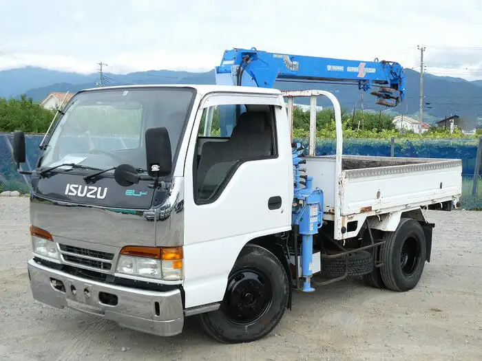 いすゞ エルフ 小型 クレーン付 床鉄板 3段 の中古トラック【車両No.153308】