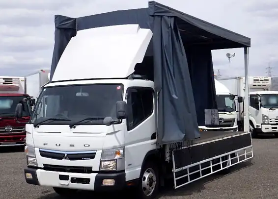 三菱 キャンター 小型 平ボディ 幌 床鉄板 の中古トラック【車両No.164082】