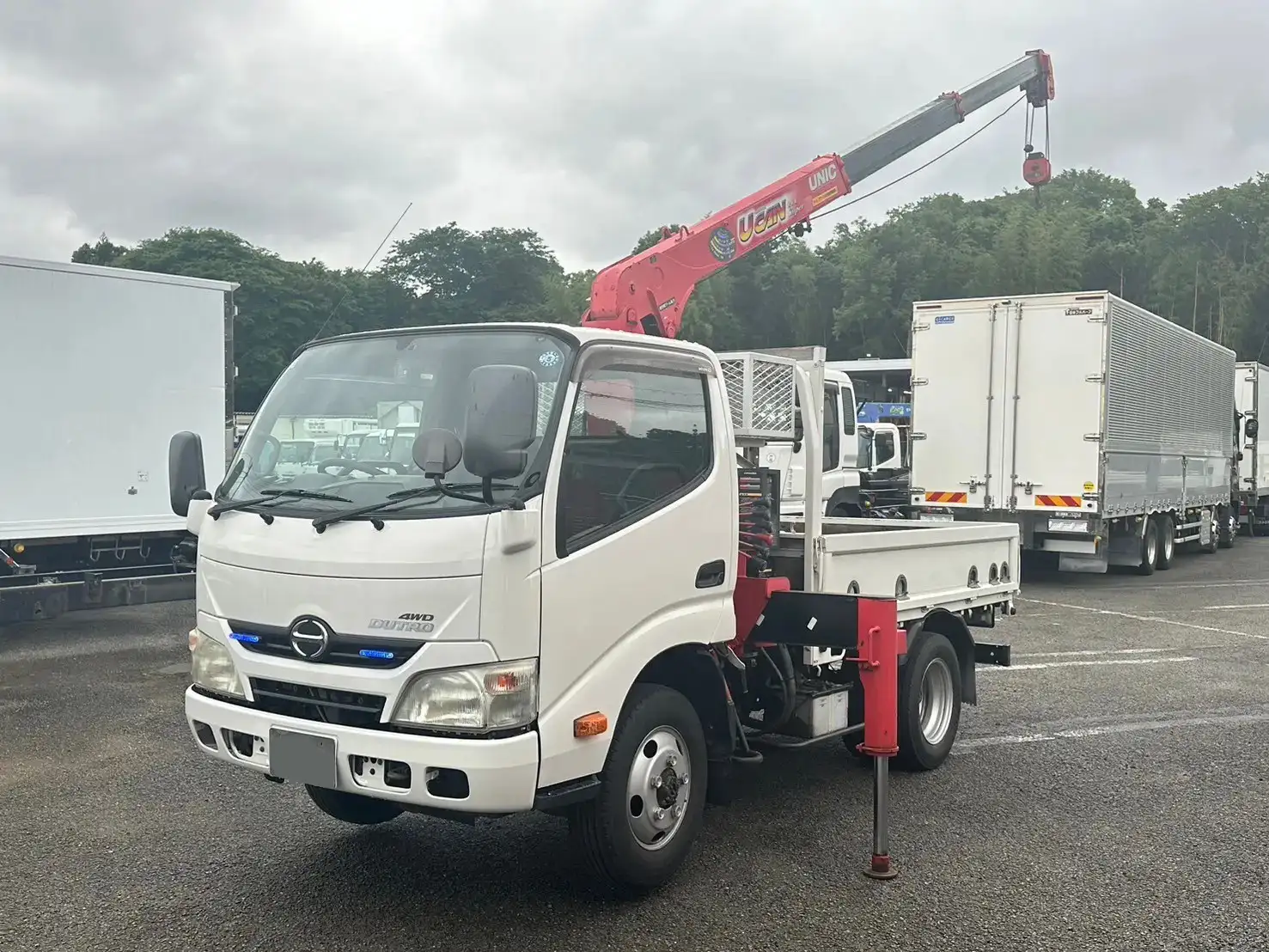 日野 デュトロ 小型 クレーン付 床鉄板 3段 の中古トラック【車両No.166727】