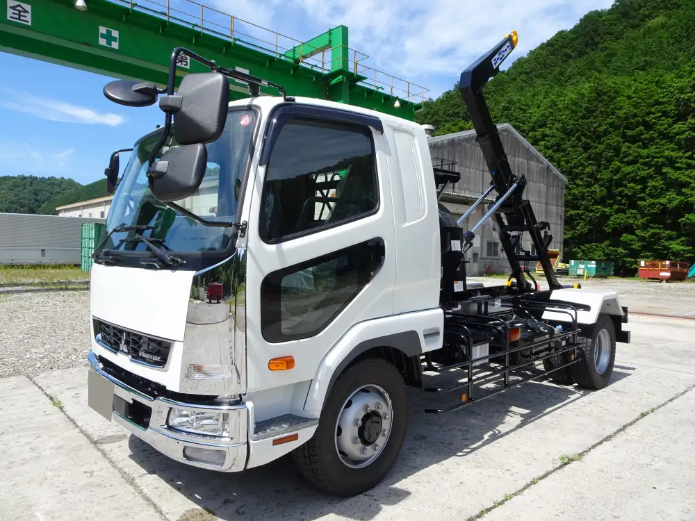 三菱 ファイター 中型/増トン アームロール ツインホイスト ベッド の中古トラック【車両No.168139】