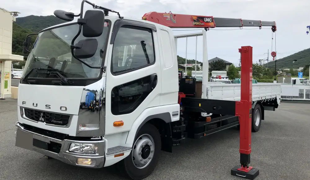 三菱 ファイター 中型/増トン 車両重機運搬 4段クレーン ラジコン の中古トラック【車両No.174681】