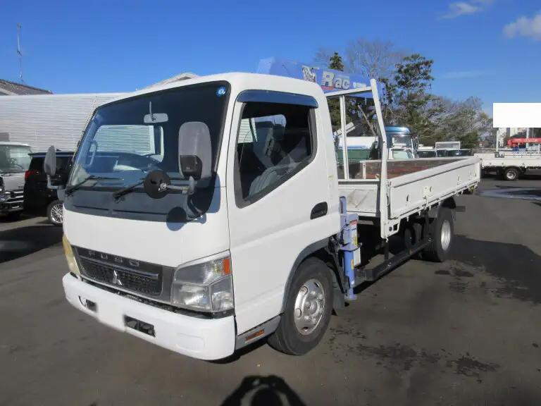 三菱 キャンター 小型 クレーン付 床鉄板 4段 の中古トラック【車両No.180448】