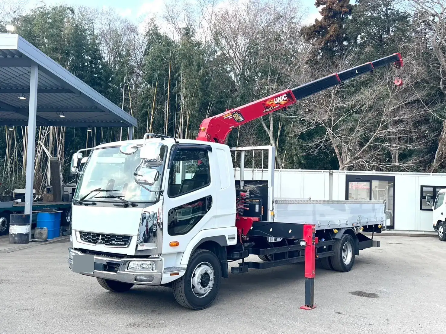 三菱 ファイター 中型/増トン クレーン付 床鉄板 アルミブロック の中古トラック【車両No.181215】