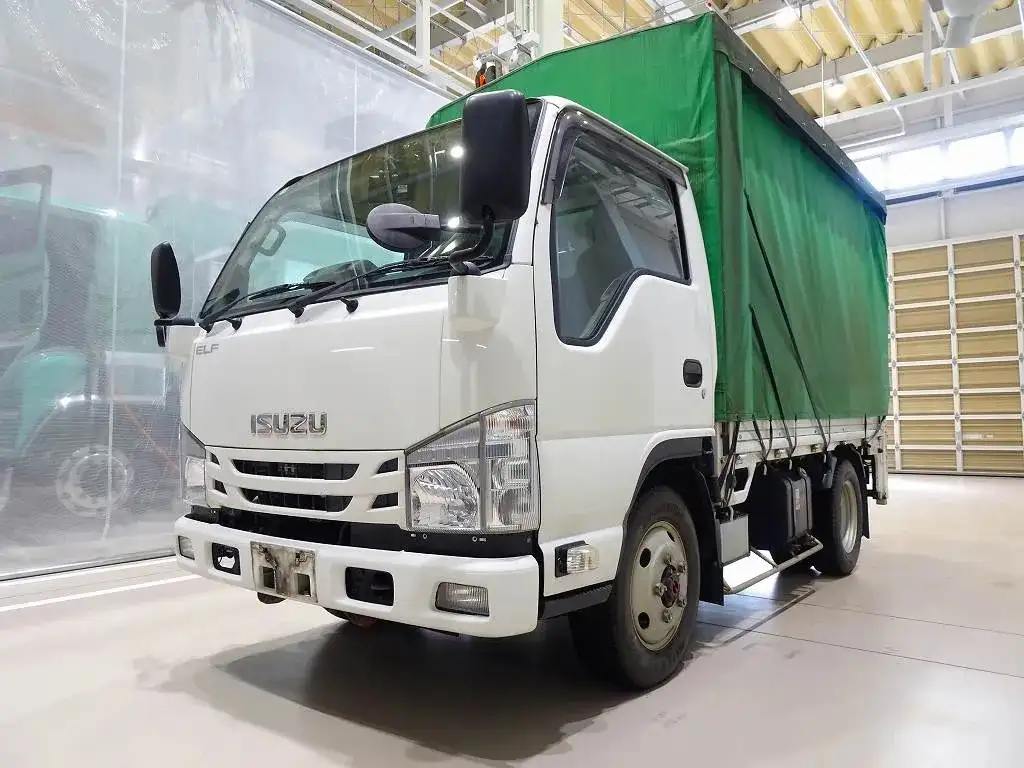 いすゞ エルフ 小型 平ボディ 幌 パワーゲート の中古トラック【車両No.181425】