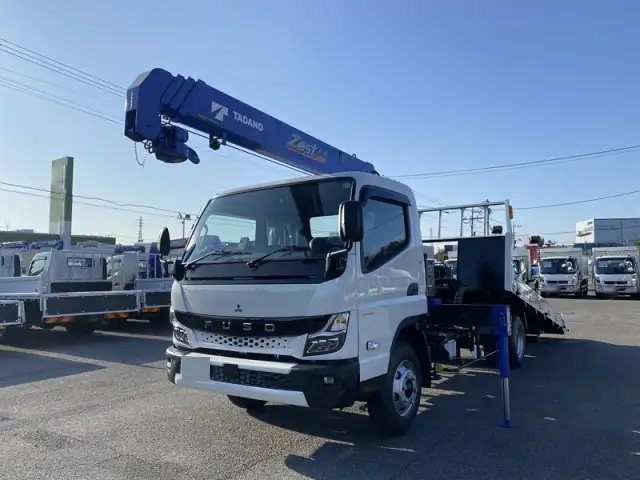 三菱 キャンター 小型 車両重機運搬 4段クレーン ラジコン の中古トラック【車両No.182060】