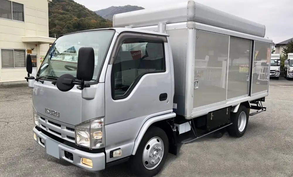いすゞ エルフ 小型 アルミバン ボトルカー サイドドア の中古トラック【車両No.182163】