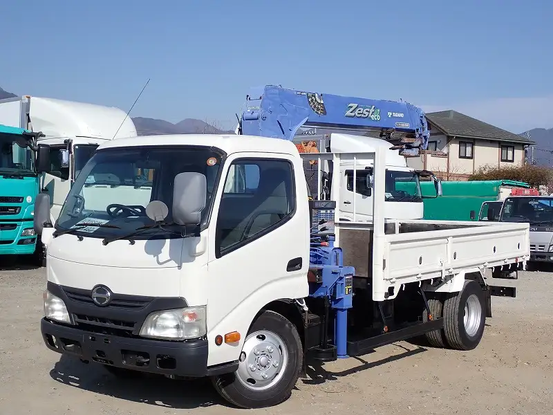日野 デュトロ 小型 クレーン付 床鉄板 4段 の中古トラック【車両No.182356】