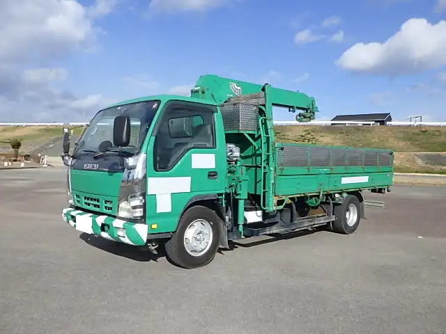 いすゞ エルフ 小型 クレーン付 床鉄板 4段 の中古トラック【車両No.182540】