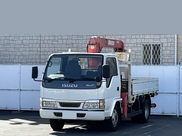 いすゞ エルフ 小型 クレーン付 床鉄板 4段 の中古トラック【車両No.182730】