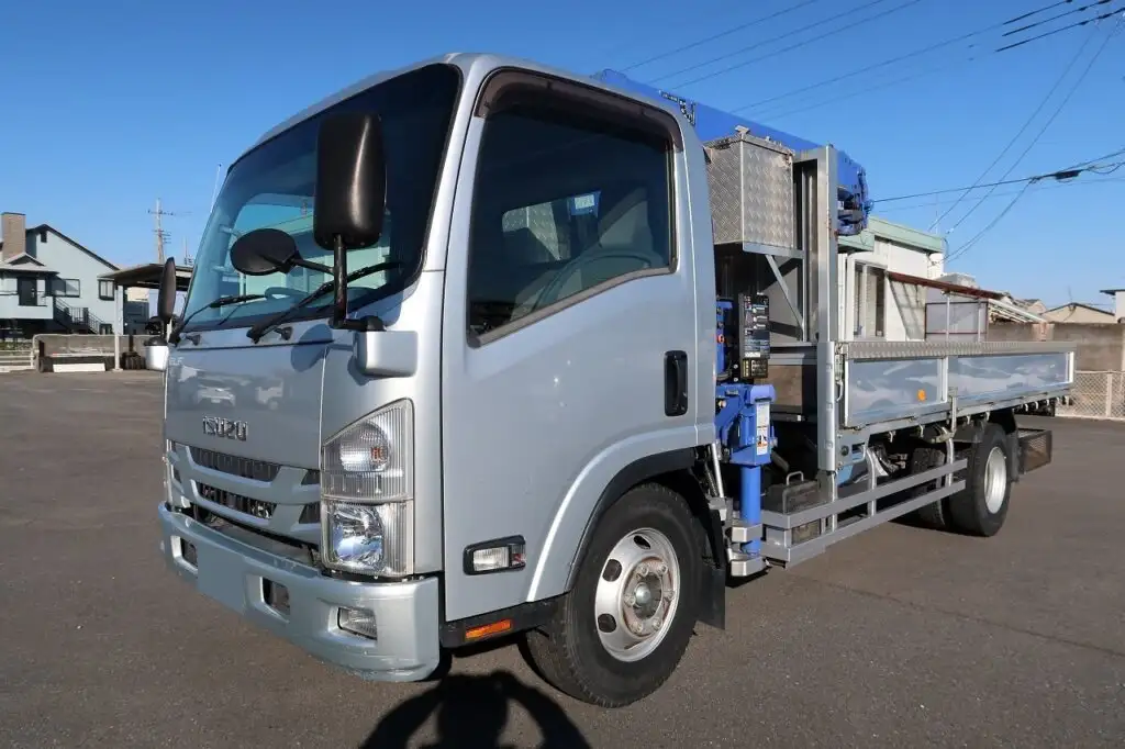いすゞ エルフ 小型 クレーン付 床鉄板 4段 の中古トラック【車両No.183014】