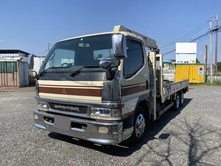 三菱 キャンター 小型 車両重機運搬 4段クレーン フックイン の中古トラック【車両No.185225】