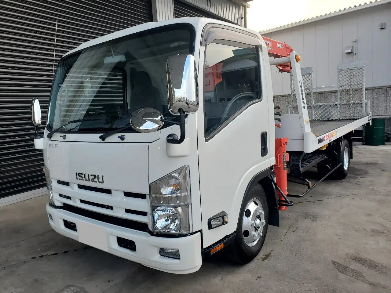 いすゞ エルフ 小型 車両重機運搬 4段クレーン ラジコン の中古トラック【車両No.185831】