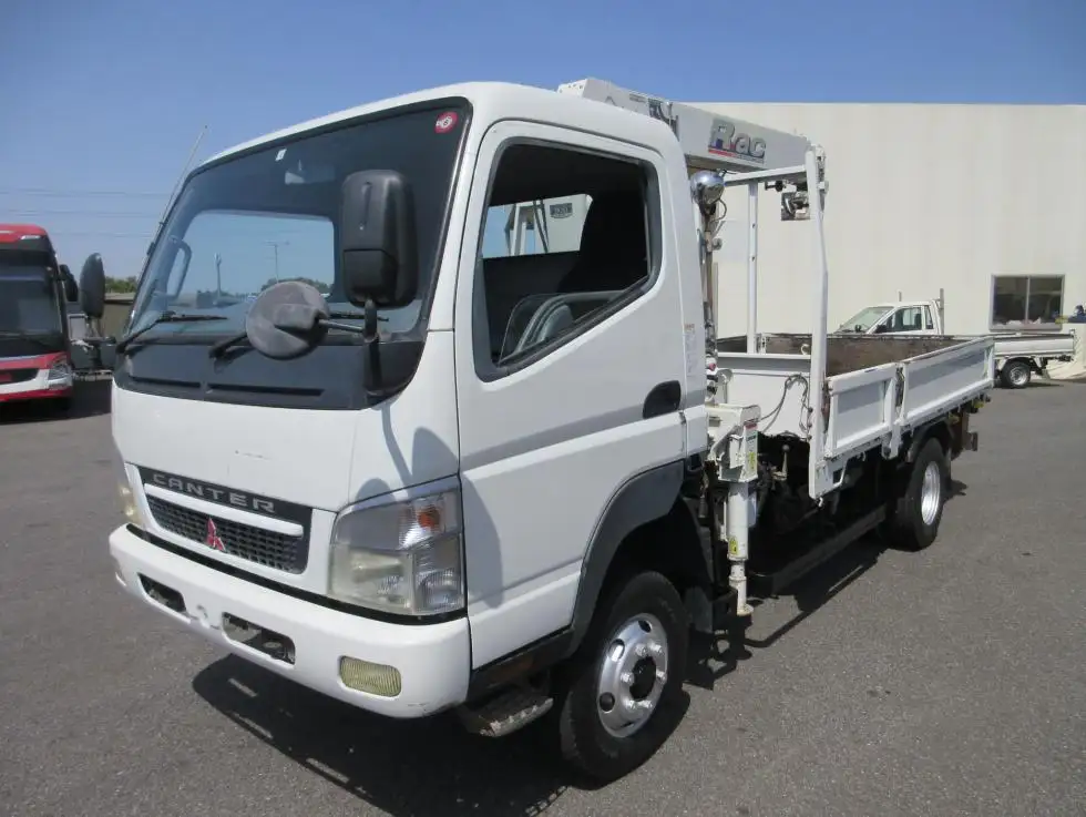 三菱 キャンター 小型 クレーン付 床鉄板 3段 の中古トラック【車両No.186673】
