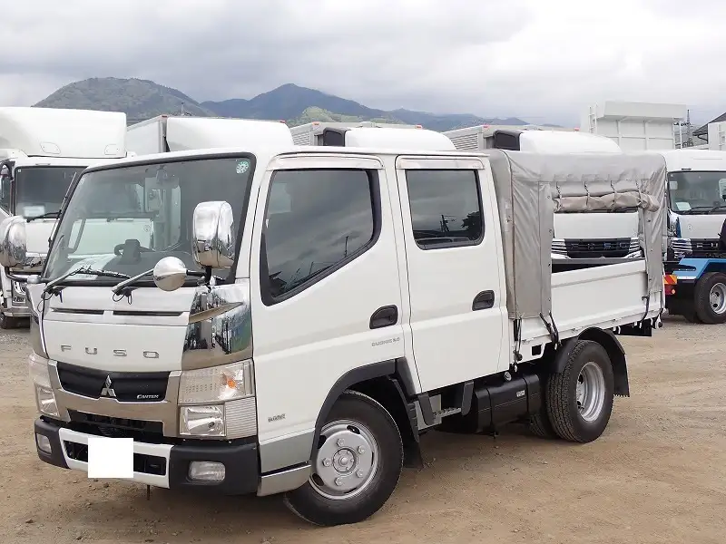 三菱 キャンター 小型 平ボディ Wキャブ 幌 の中古トラック【車両No.186887】